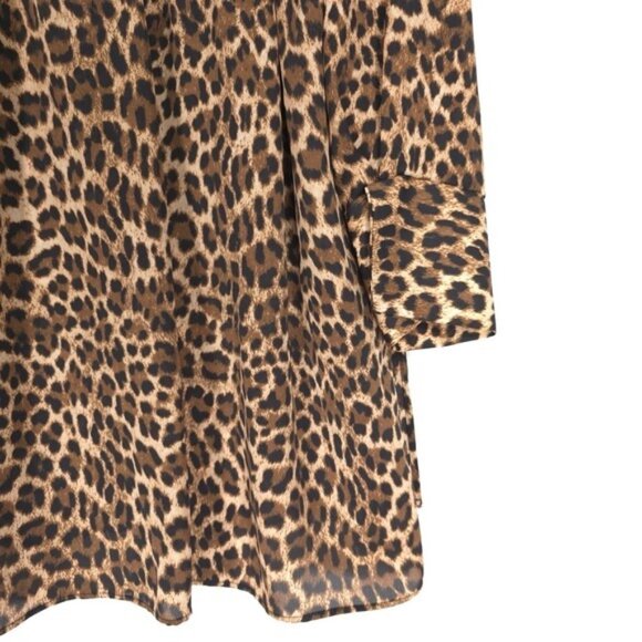 ZARA Flowy V-neck Leopard Oversized Top Shirt Mini‎ Dress LARGE 8355/237 BLOGGER - Picture 9 of 12